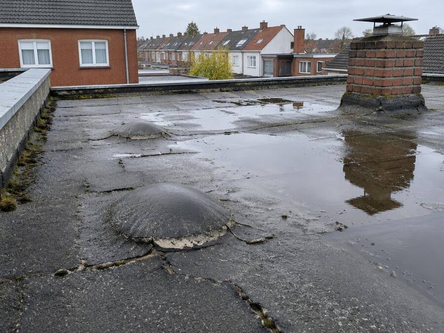Avant : Réparation roofing toit plat, Wavre